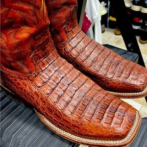 Tony Lama Men Caiman Hornback Cowboy Boots